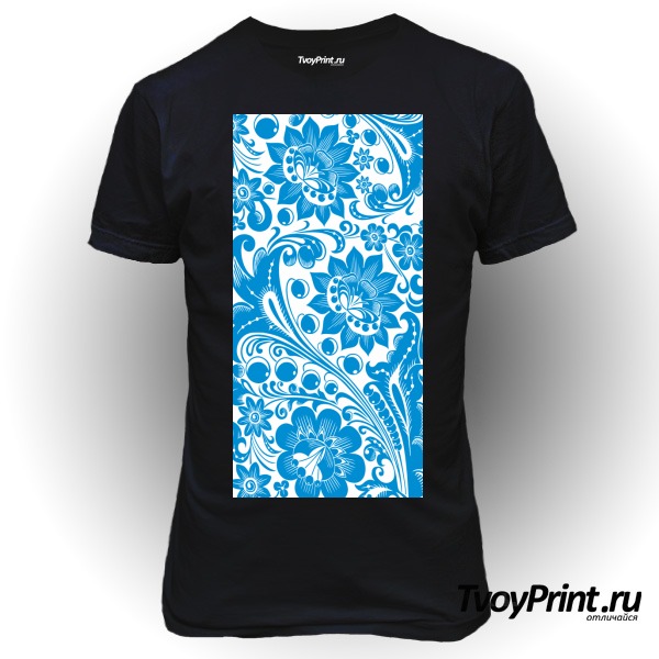 Футболка Хохлома white-blue